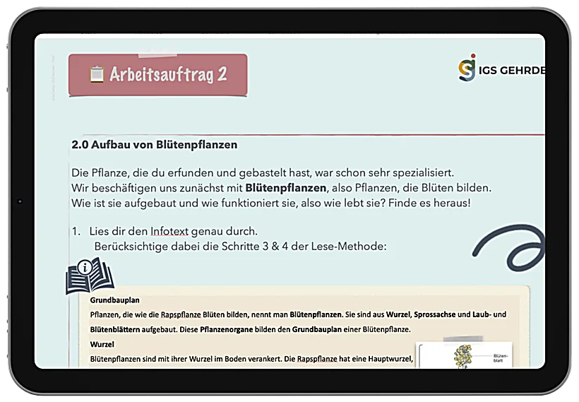 Lernpfad Pflanzen – Beispielseite 5